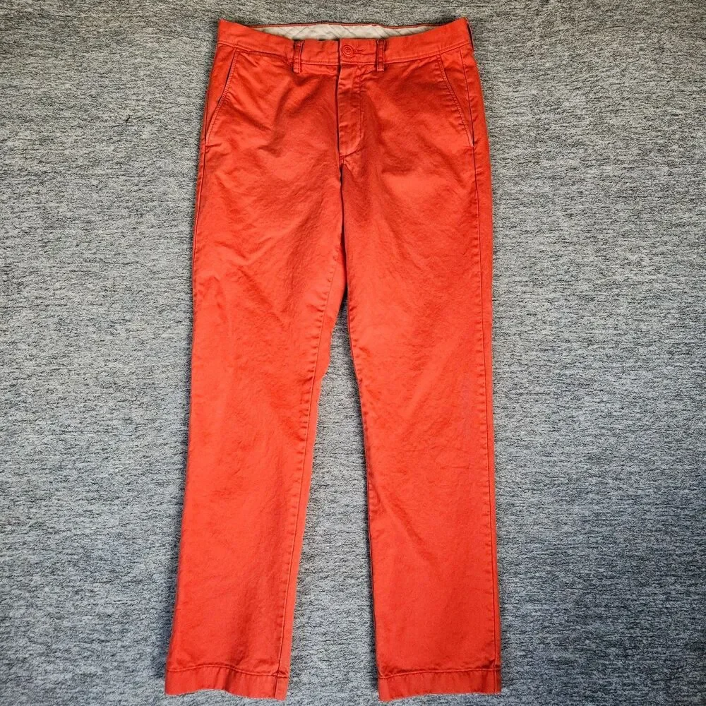 J Crew Pants Mens 30X32 Orange Broken In Urban Slim Chino Khakis Trousers Preppy
